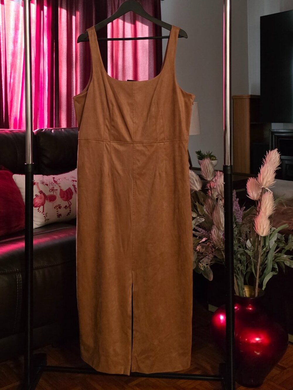 Future Collective 90's Suede Midi A-Line Dress!